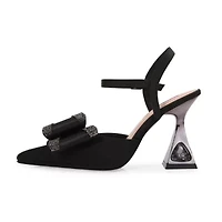 Milly, Rhinestone Bow Metallic Jewel Heel Ankle Strap Pump