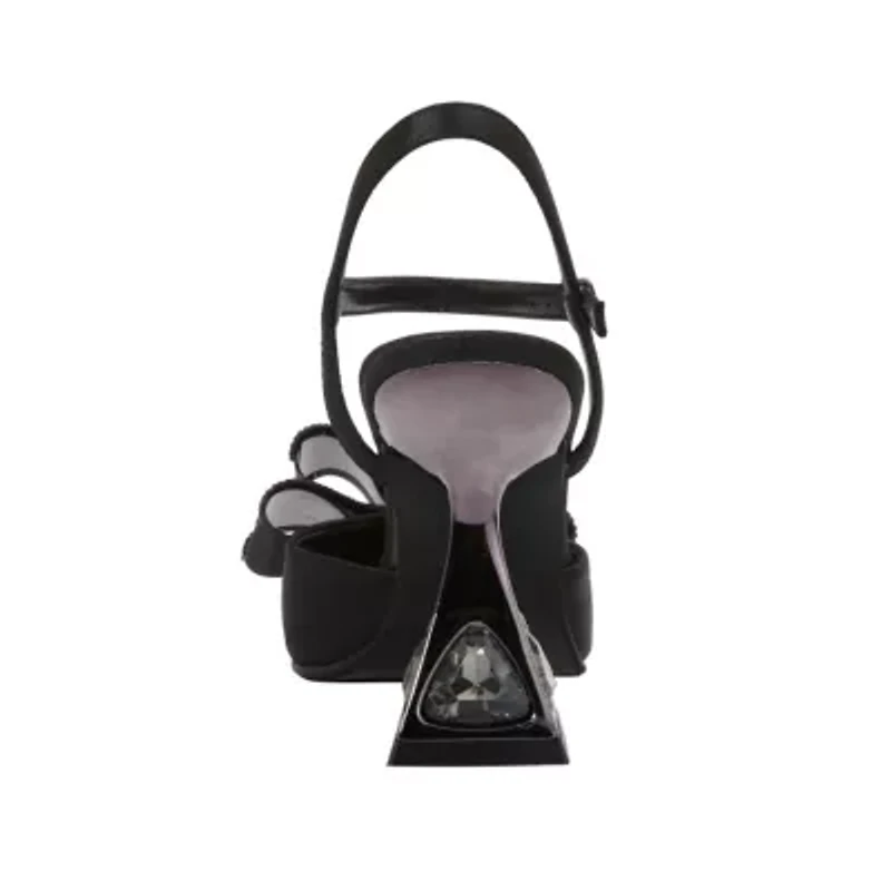 Milly, Rhinestone Bow Metallic Jewel Heel Ankle Strap Pump