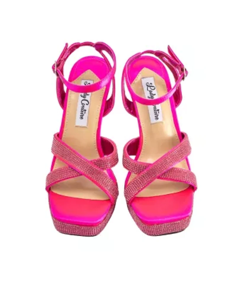 Daisy, Rhinestone Heel Platform Sandal