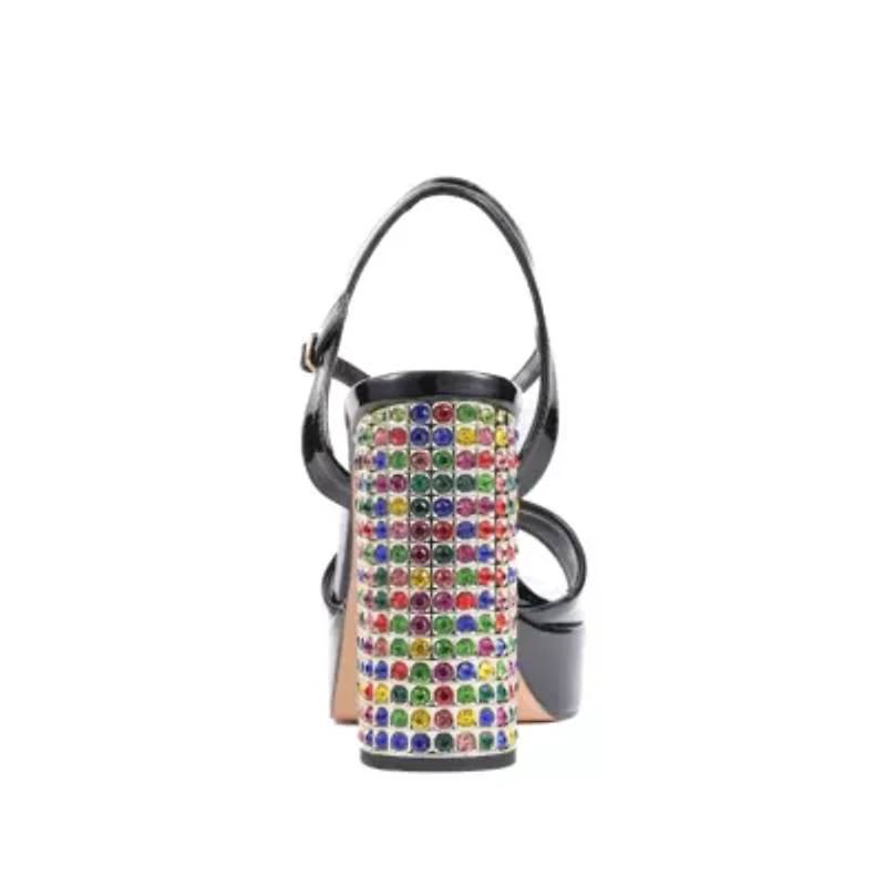 Pretty, Multi Rhinestones Heel Platform Sandal