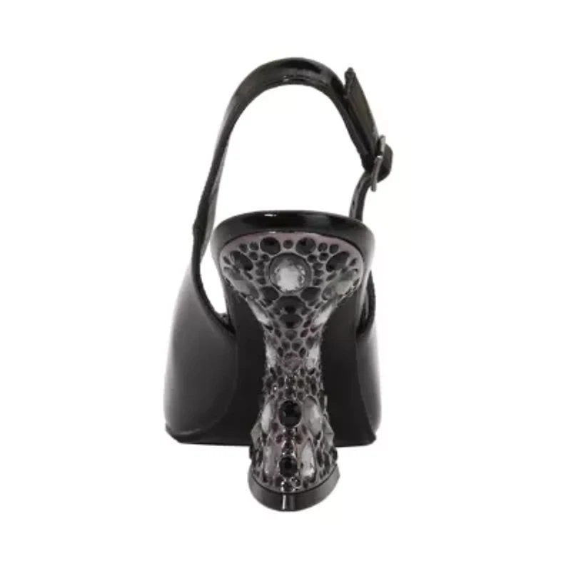 Spotlight, Rhinestone Ornament Multi Jewel Heel Slingback