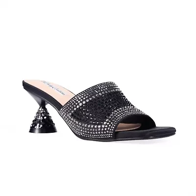 Fontana, Multi Color Rhinestones Jewels Heel Slide