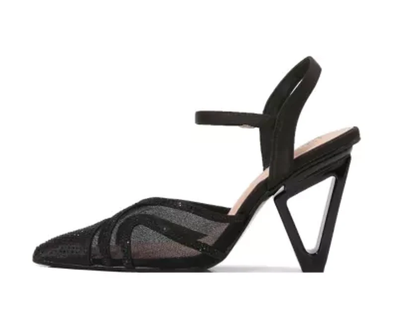 Gala, Mesh Satin Ankle Strap Pump