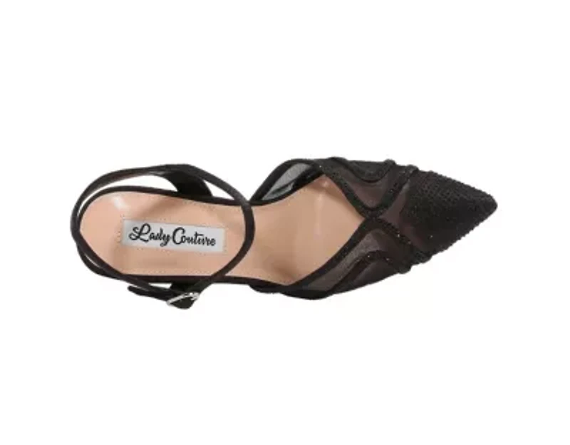 Gala, Mesh Satin Ankle Strap Pump