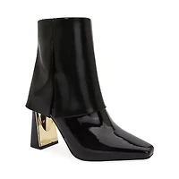 Farina, Folded Calf Metal Heel Bootie