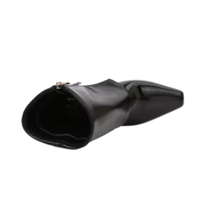 Farina, Folded Calf Metal Heel Bootie