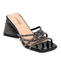 Chic, Knotted Slide With A Glitz Heel