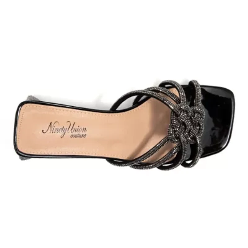 Chic, Knotted Slide With A Glitz Heel
