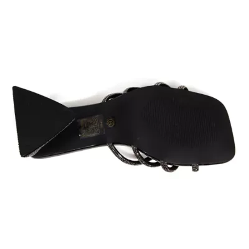 Chic, Knotted Slide With A Glitz Heel