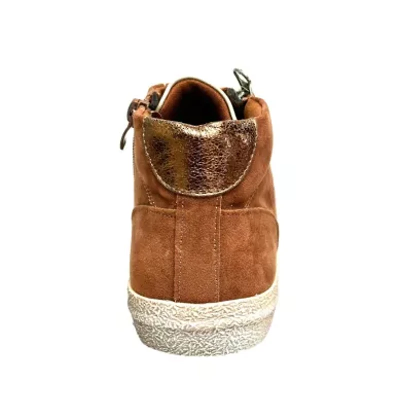 Bliss, Mixed Texture High Top Fashion Sneaker