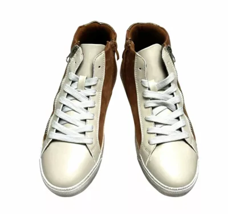 Bliss, Mixed Texture High Top Fashion Sneaker