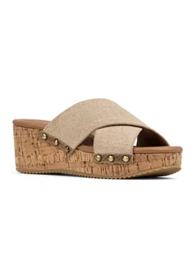 Summer Wedge Cross Strap Sandals