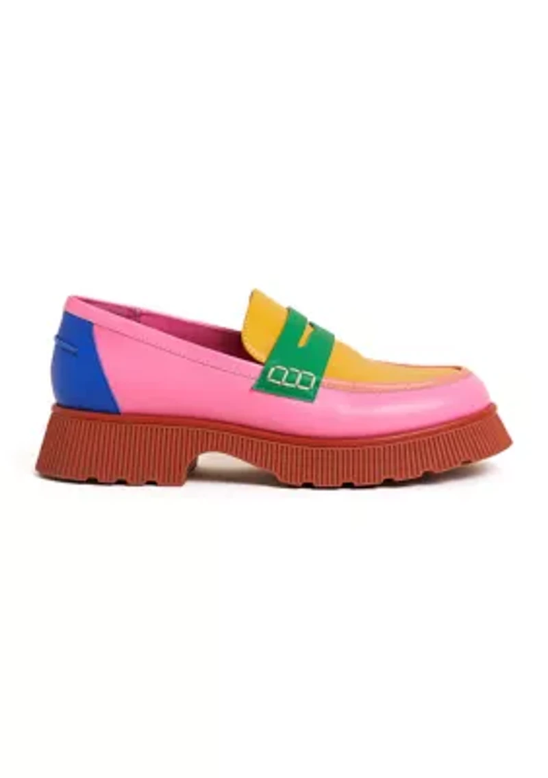 Adam Mismatch Lug Sole Penny Loafers