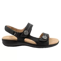 the Romi stitch sandal has everything you love (fully adjustable straps, comfortable footbed) about now with a pattern on straps topped off large ornament.