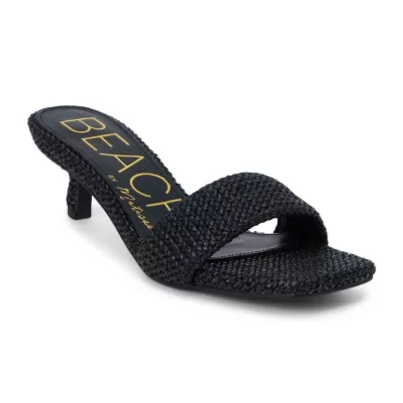 Vegan, single band Kitten heel sandal.