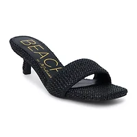 Vegan, single band Kitten heel sandal.