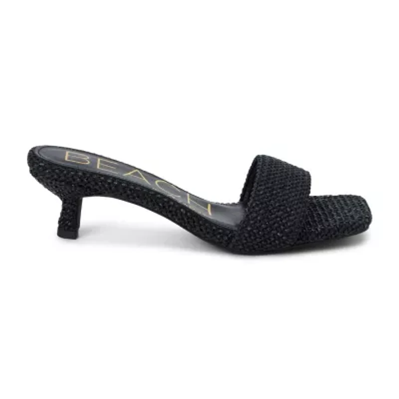 Vegan, single band Kitten heel sandal.