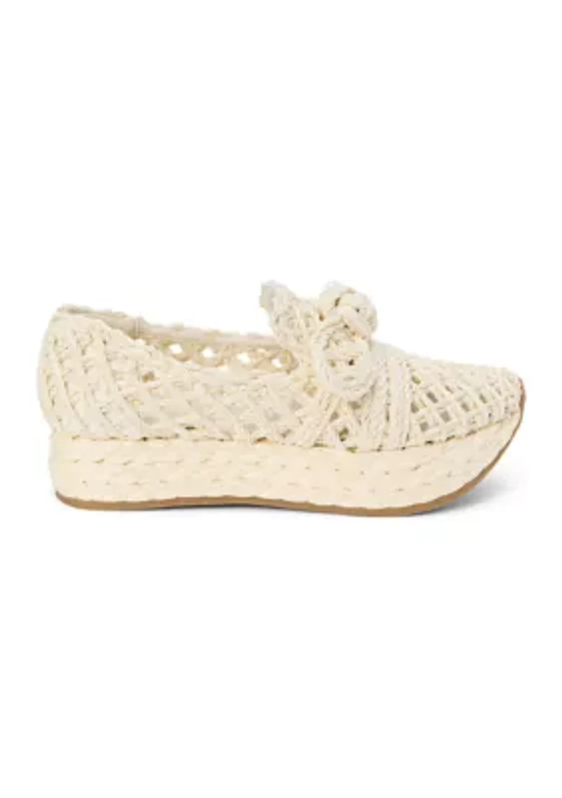 Raffia Platform Espadrille Fashion Sneakers