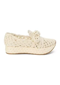 Raffia Platform Espadrille Fashion Sneakers