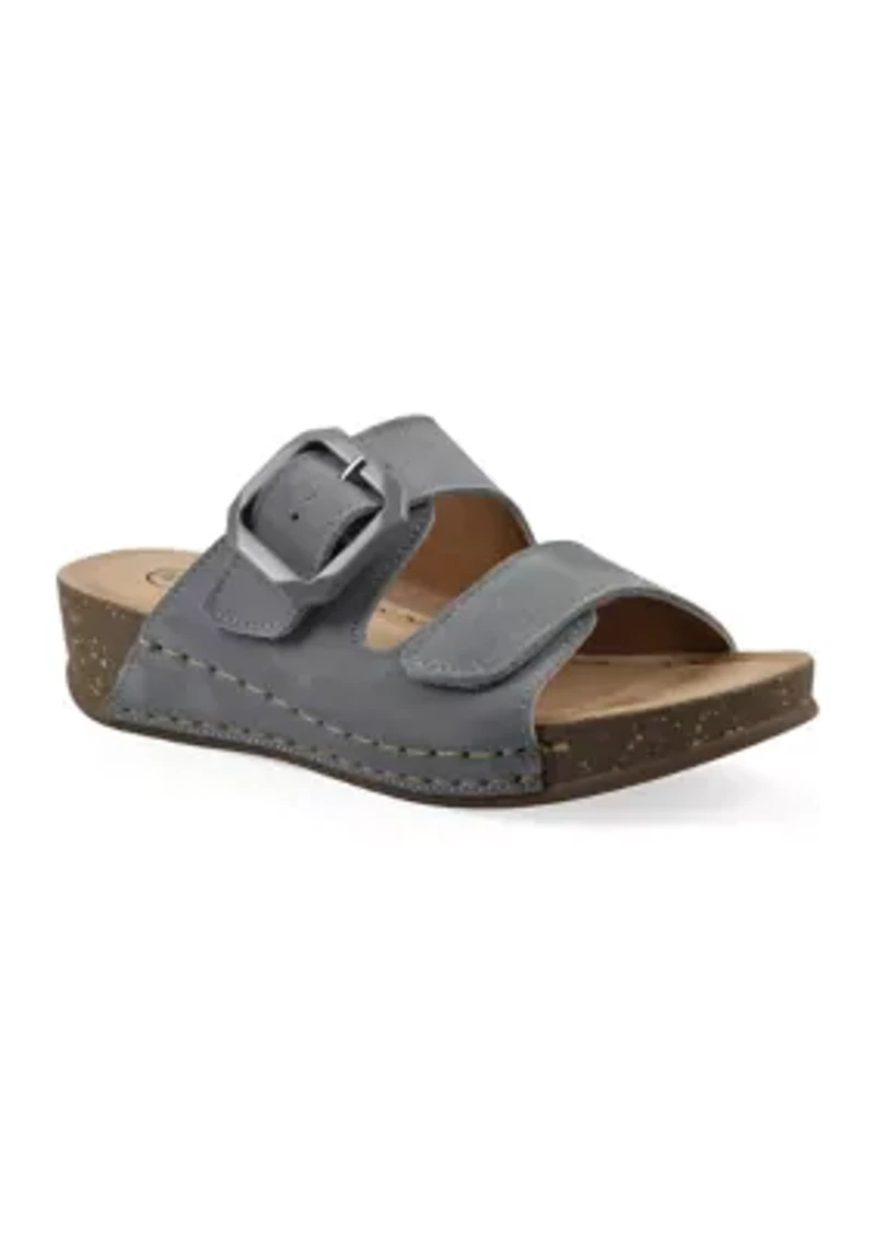 Fearful Slip On Wedge Sandals