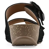 Fearful Slip On Wedge Sandals
