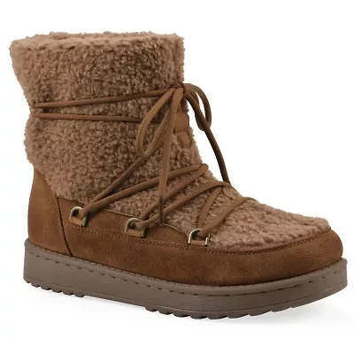 Isador Faux Sherpa Lace-up Boot