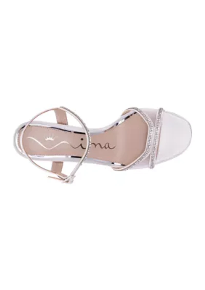 Crystal Satin Mesh Stiletto Heel Sandals