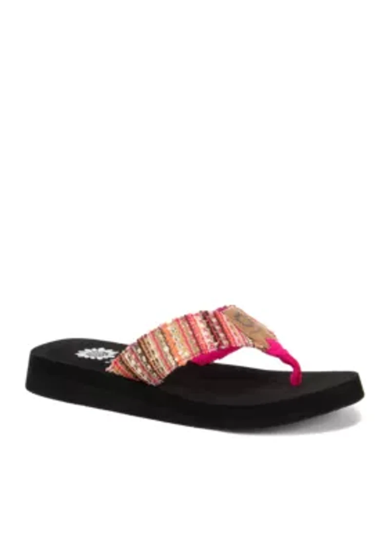Oria Tribal Pattern Flip Flops