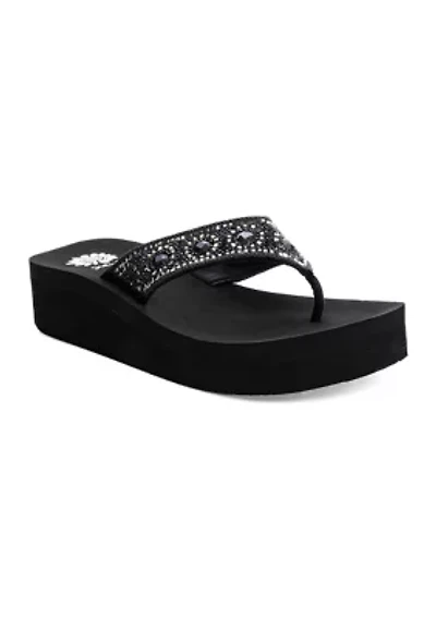 Bertila Wedge Flip Flop Thong Sandals