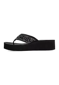 Bertila Wedge Flip Flop Thong Sandals