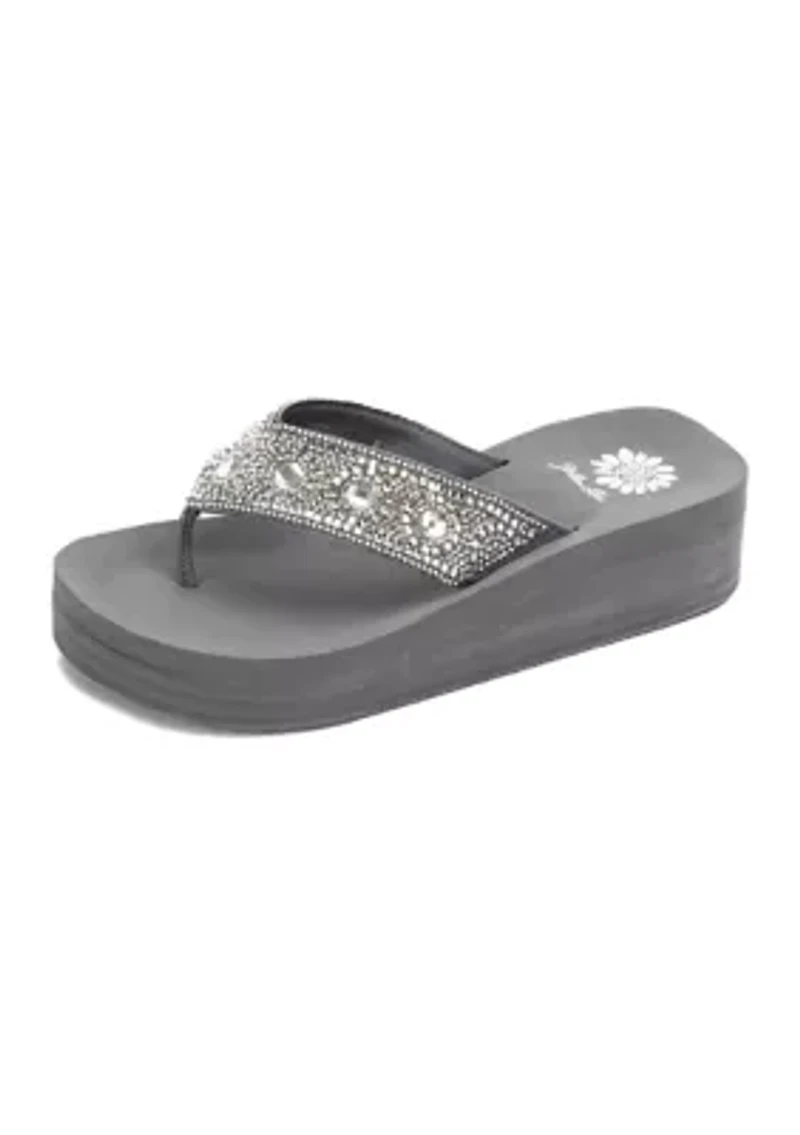 Bertila Flip Flop Wedge Thong Sandals