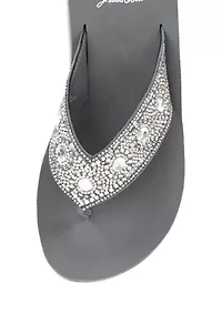 Bertila Flip Flop Wedge Thong Sandals