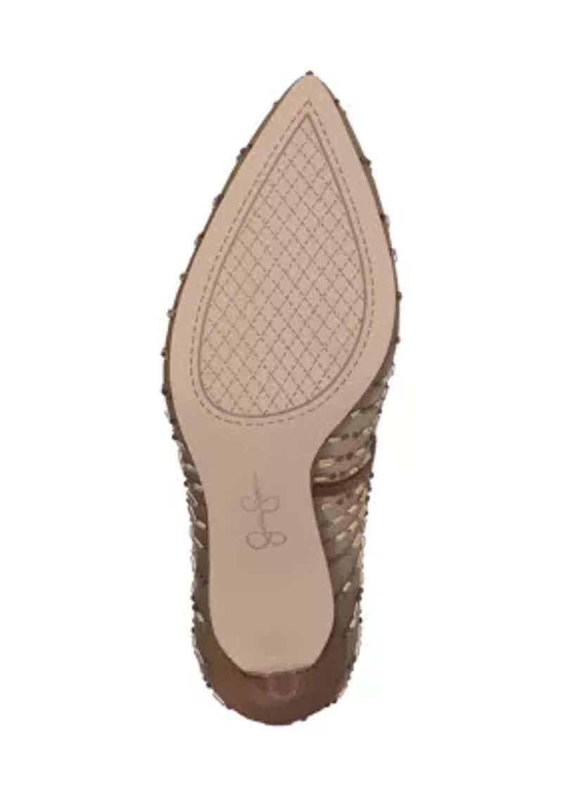 Piviano Rhinestone Mesh Pumps