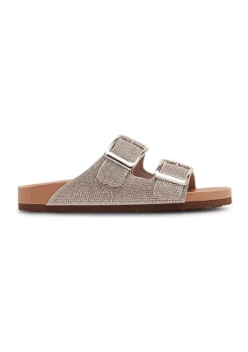 Bodie Rhinestone 2 Band Footbed Sandals