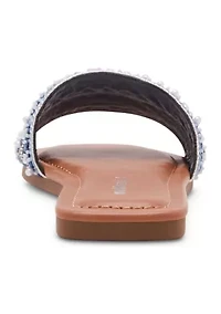 Thread Embellished Single Band Sandals