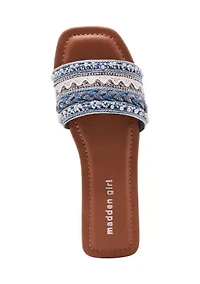 Thread Embellished Single Band Sandals