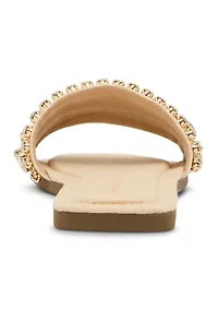 Toast Jeweled Slide Sandals