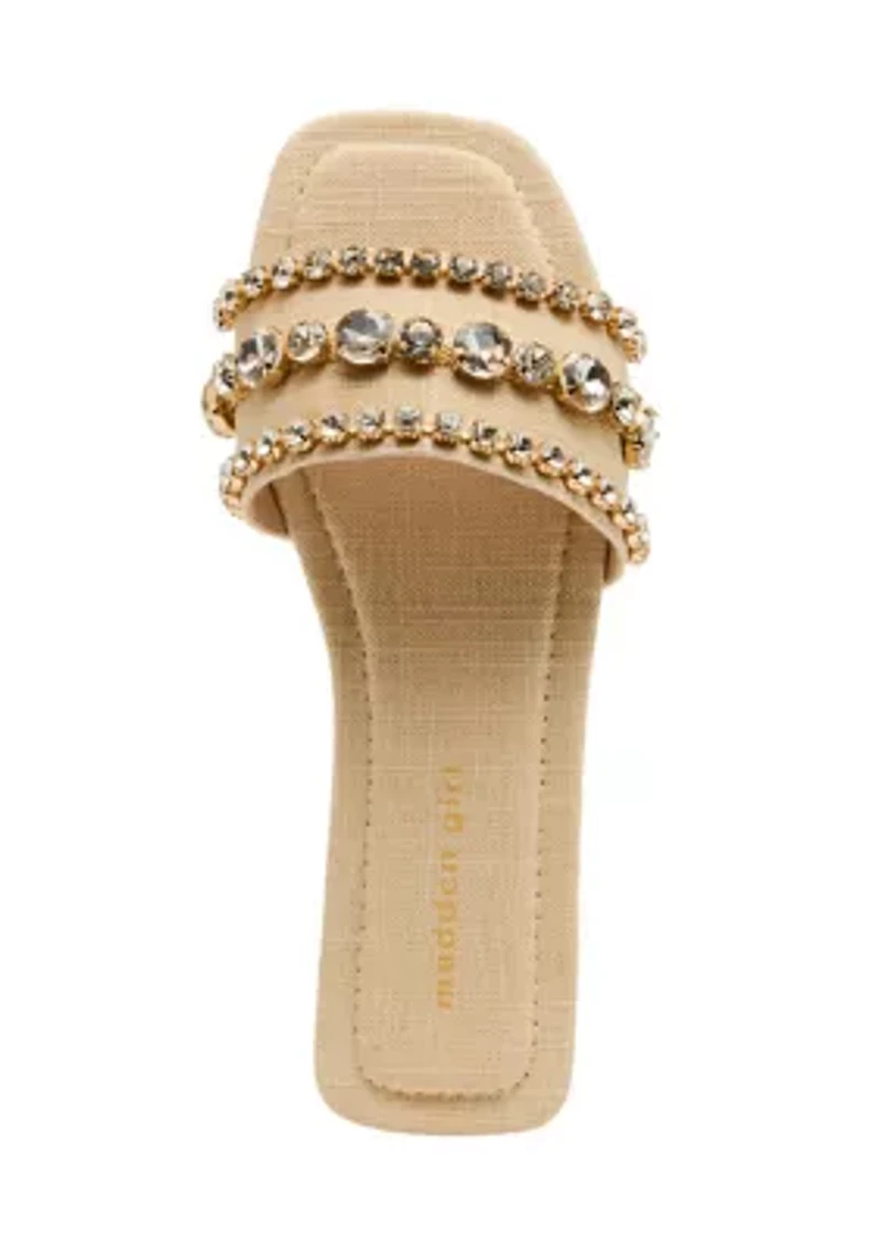 Toast Jeweled Slide Sandals