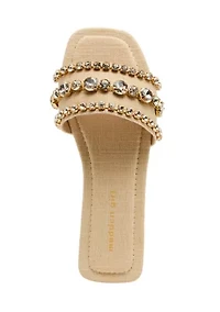 Toast Jeweled Slide Sandals