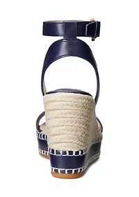 Hilarie Burnished Leather Espadrille Sandals