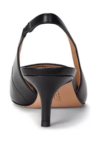 Lolah Burnished Leather Slingback Pumps
