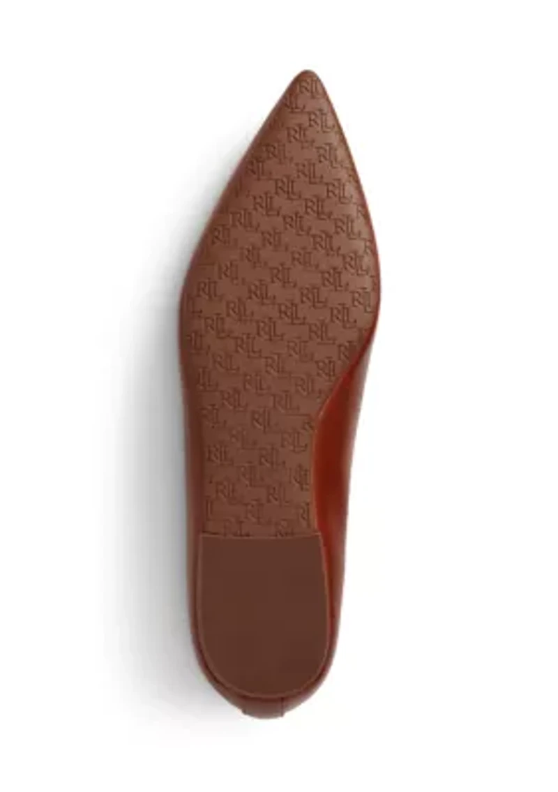 Londyn Bow-Trim Suede Ballet Flats