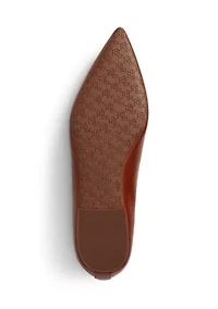 Londyn Bow-Trim Suede Ballet Flats