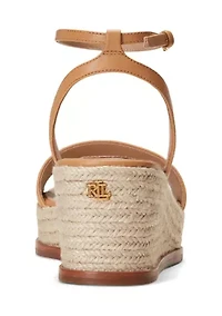 Leona Nappa Leather Espadrille Wedge Sandals