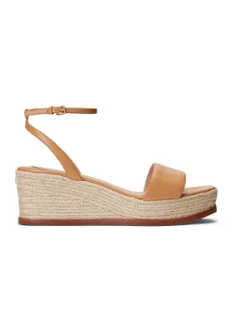 Leona Nappa Leather Espadrille Wedge Sandals