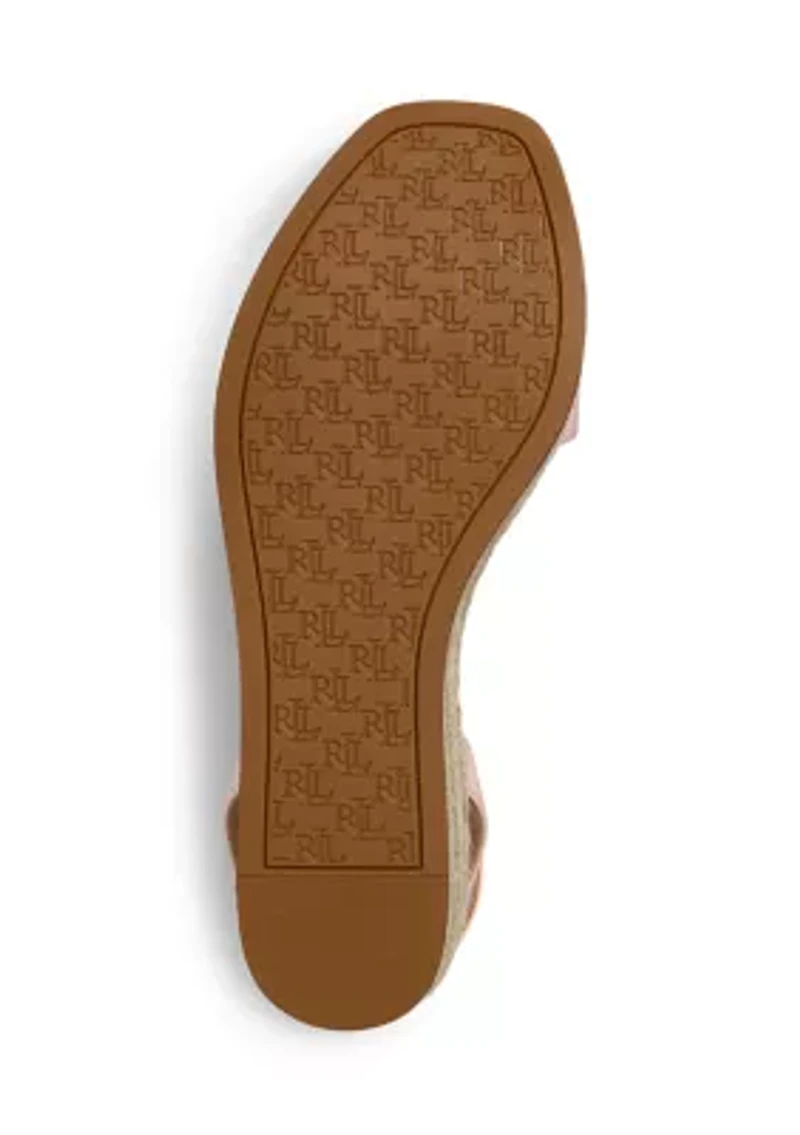 Leona Nappa Leather Espadrille Wedge Sandals