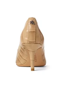 Lanette Crocodile-Embossed Leather Pumps