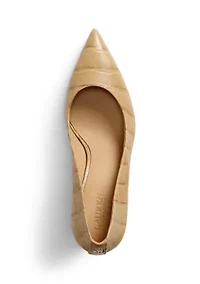 Lanette Crocodile-Embossed Leather Pumps