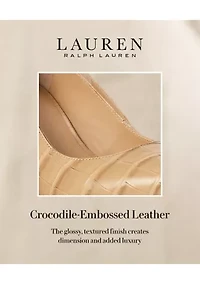 Lanette Crocodile-Embossed Leather Pumps
