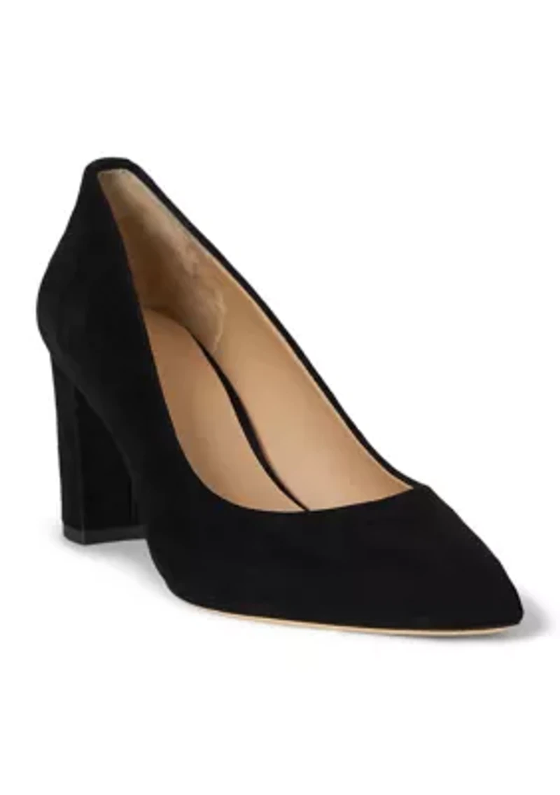 Lanette Suede Block-Heel Pumps